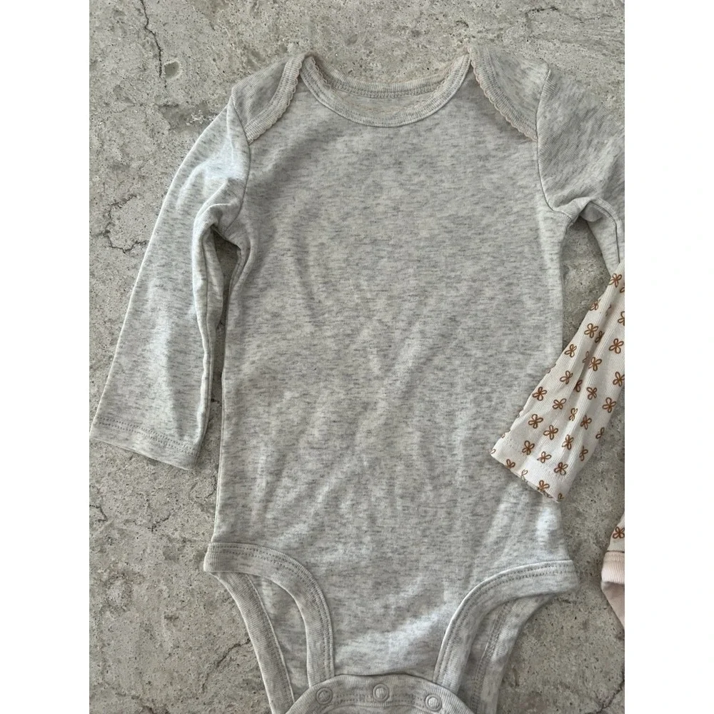 Carters Just One You 6M & Cloud Island 3-6M Long Sleeve Bodysuit Set 2 Pk Cotton